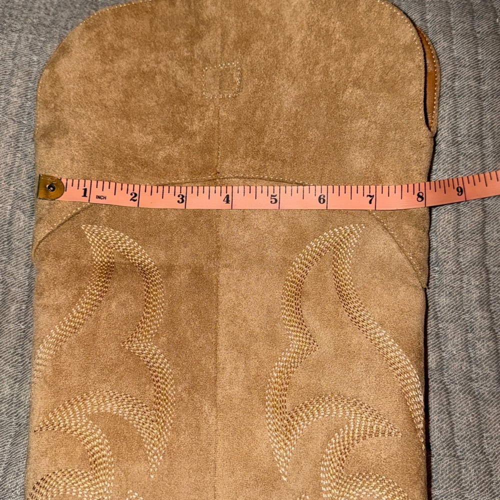 Isnom Tan Faux Suede Over the Knee-High Boots - Picture 12 of 13